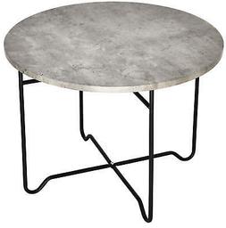 Tavolino Basso &Oslash;55x40 cm Effetto Marmo Motti Emma Nero e Ce