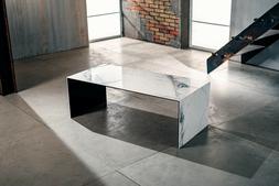 Tavolino basso da salotto, ponte grande marmo bianco. Dimens