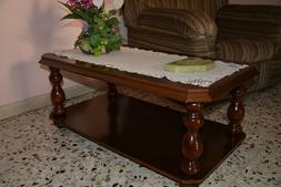Tavolino basso&nbsp; da salotto stile&nbsp; classico in legno&nbsp; noce