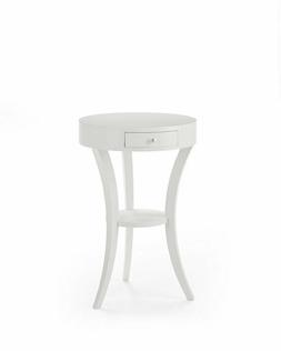 tavolino bianco tondo porta lume salotto comodino