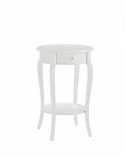 TAVOLINO BIANCO  TONDO PORTA LUME SALOTTO COMODINO
