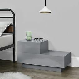 Tavolino Cassettiera Comodino Grigio Chiaro Lucido