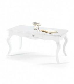 Tavolino classico da salotto in legno massello NOCE - BIANCO