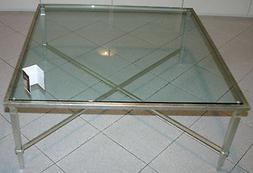 TAVOLINO CRISTALLO ACCIAIO MARIONI PEZZO UNICO RARO ORIGINAL