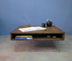 Tavolino da caff&egrave; cm 80 x 80 con gambe a forcina stile anni