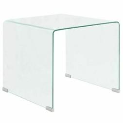 Tavolino da Caff&egrave; in Vetro Temperato 49,5x50x45 cm Traspare