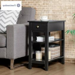 Tavolino da salotto con 3 livelli e 1 cassetto, Tavolino di 