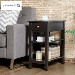 Tavolino da salotto con 3 livelli e 1 cassetto, Tavolino di 