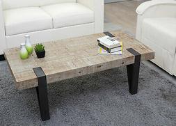 Tavolino da salotto HWC-A15b legno pino massello 40x120x60cm