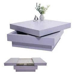 Tavolino da salotto HWC-G83 MDF 70x70x30cm grigio