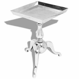 Tavolino da Salotto Rotondo in Alluminio Argento