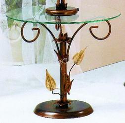 Tavolino da salotto tondo in ferro battuto Foglie Spazio Cas