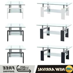 Tavolino Doppio in Vetro Temperato Tavolino da Salotto Moder