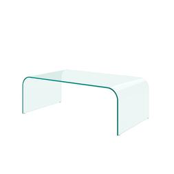 Tavolino Elvis porta tv riviste vetro curvato trasparente so