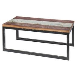 TAVOLINO INDUSTRIAL VINTAGE GIARDINO LEGNO TEAK RICICLATO E 