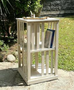 tavolino libreria  in legno con finitura shabby