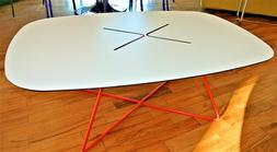 DOMITALIA - TAVOLINO MOD. CROSS - LAMINATO BIANCO E GAMBE RO