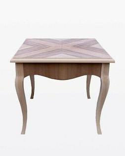 Tavolino noce intarsiato legno grezzo classico rustico salot