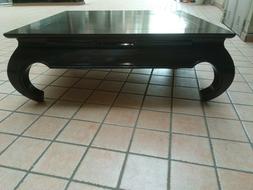 TAVOLINO OPIUM ETNICO 100 X 100, H 36 COLONIALE LEGNO MASSEL