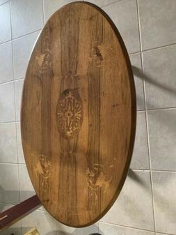 TAVOLINO OVALE SAGOMATO SALOTTO IN LEGNO  NOCE ARTE POVERA