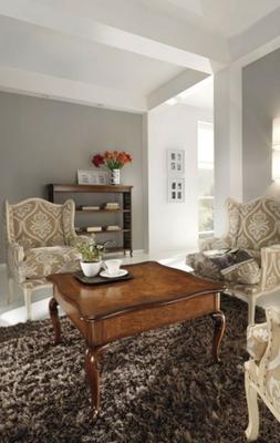 TAVOLINO QUADRATO  BASSO INTARSIATO IN LEGNO DA SALOTTO