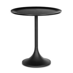 Tavolino Salotto Moderno Nero Divano Arredo Legno Oro 48x52,