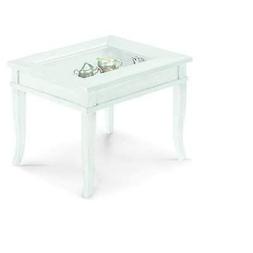 TAVOLINO SALOTTO QUADRATO LACCATO  BACHECA BIANCO SHABBY