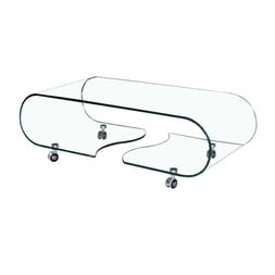 Basso Con Ruote Soggiorno Ovale Caff&egrave; Salotto Vetro Cristal