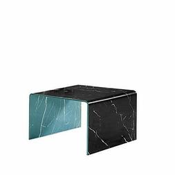 Basso Cubo Da Caff&egrave; Salotto Vetro Cristallo Effetto Marmo N