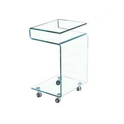 Basso Vetro Cristallo Con Ruote Soggiorno Caff&egrave; Salotto Z-8