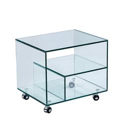 Basso Vetro Cristallo Con Ruote Soggiorno Caff&egrave; Salotto Z-9