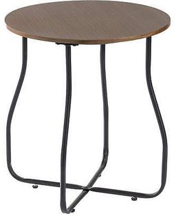 Tavolino Tondo &Oslash;50x55 cm in MDF Motti Samantha Noce Scuro e