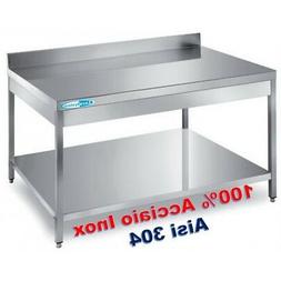200x60x85 In Acciaio Inox 100% Aisi 304 + Rip+ Alz. Banco Pr