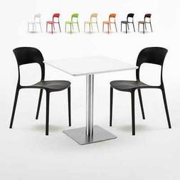 70x70 Cm Con 2 Sedie Colorate Restaurant Strawberry