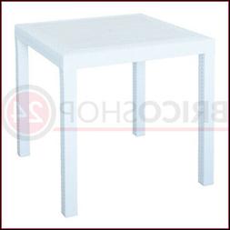 80x80 Bianco In Resina Poli Rattan Plastica Quadrato Da Giar