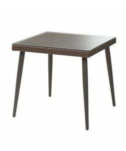 Adila In Polyrattan Con Vetro 80 X 80 Cm - Noce