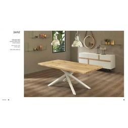 Allung. Spike Rovere Naturale Gambe Metallo Bianco Cm 160/24