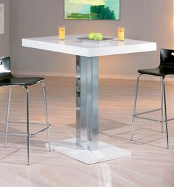Alto Bar 120x80 Per Sgabelli Cucina Bianco Lucido Cromato Mo