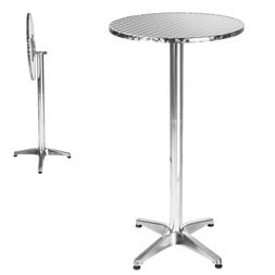 Bar Bistrot Rotondo Alluminio Da Pub Giardino &Oslash;60cm 2 Altez