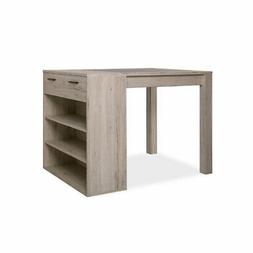 Bar Con Cassetto E Ripiani Colore Rovere  120x90x90 Cm A1567