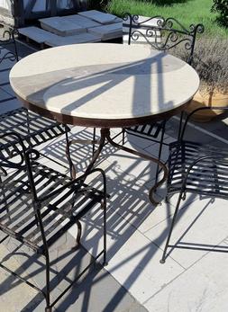 Circolare In Travertino Noce E Marmo Giallo Sole