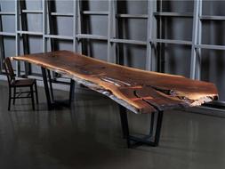 Consolle In Legno Massello Noce Canaletto Americano Gambe Fe