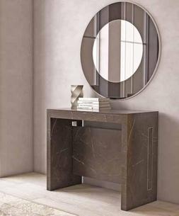 Consolle L.90 /120 C/allunghe Integrate Corten/cemento/marmo