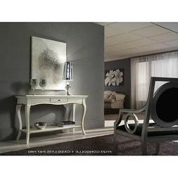 Consolle Legno Massello Col Bianco E Oro Bicolore 135 P 47 H