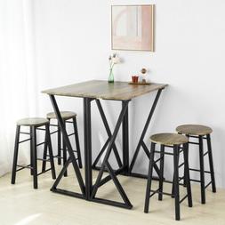 Cucina Con 4 Sgabelli,tavolo Bar Pieghevole,vintage Style Og
