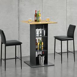 Da Bar Sgabello Rotante Tavolino Teca Scaffale 110x70x70cm G