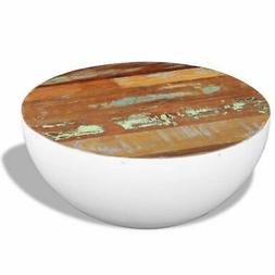 Da Caff&egrave; Forma Di Coppa In Legno Di Recupero Tavolino Da Sa