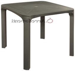 tavolo da esterno giardino poli rattan 80x80