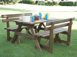 Da Giardino + 2 Panchine Sedie Con Schienale Arredamento Bal