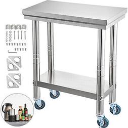 Da Lavoro 60x30cm Con Ruote In Acciaio Inox Professionale Da